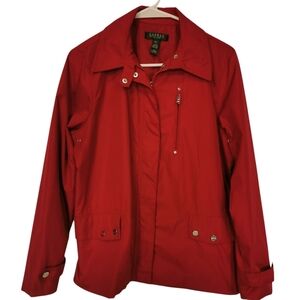 Lauren Ralph Lauren Like New Petites Full Zip Deep Red Collared Jacket - Sz LP